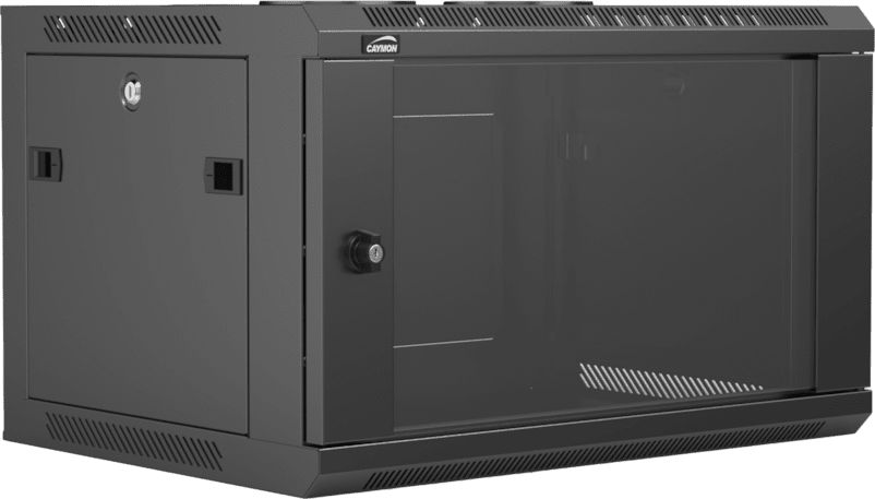 Caymon Caymon WPR406R/B 19  Racku na stěně - 6 jednotek - hloubka 450 mm - Vyjmovatelná zpět černá verze