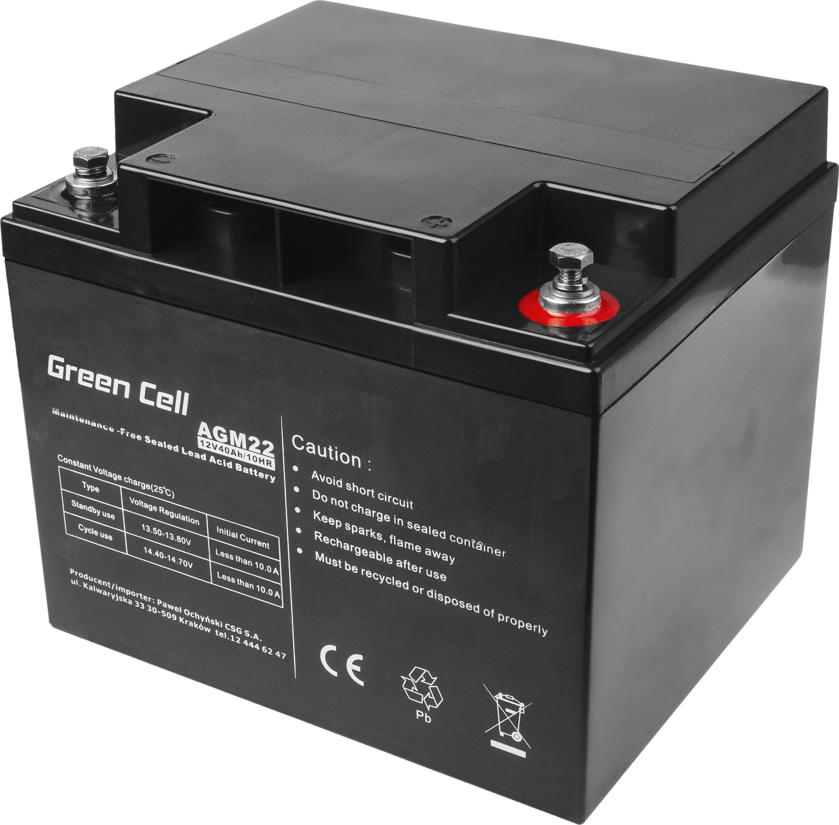 Batéria Green Cell AGM VRLA Green Cell 12V 40Ah