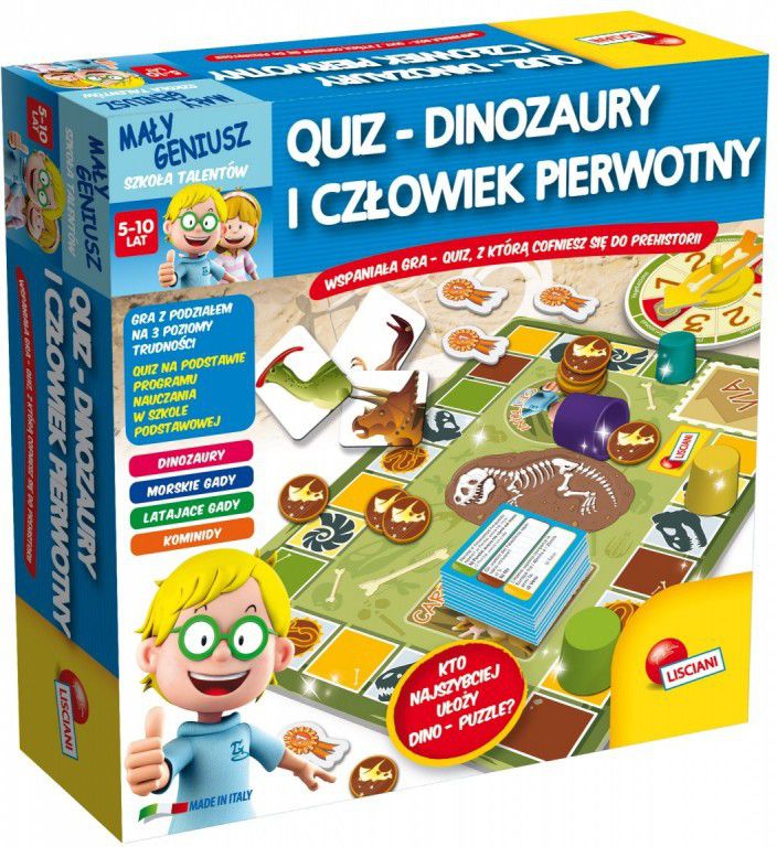 Lisciani Maly Geniusz, Quiz - Dinozaury aj czlowiek pierwotny - P54374