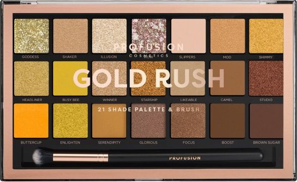 Hojnost hojnosti zlaté horečky oční stíny Palete Palete Palete 21 Eye Shadows s štětcem