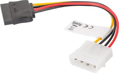 Lanberg Molex (M) na SATA (F) kábel 15cm CA-HDSA-10CU-0015 LANBERG Molex (M) na SATA (F) kábel 15cm