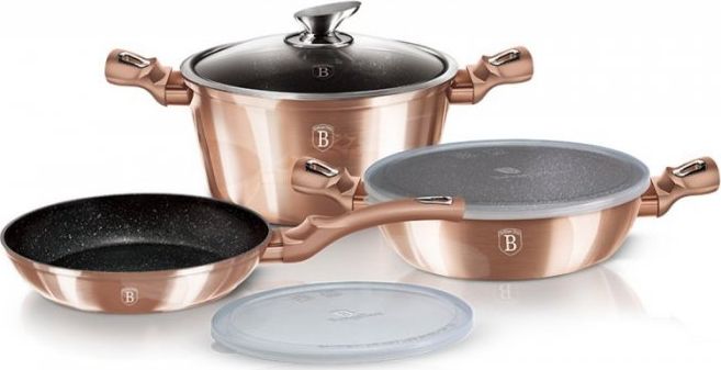 BerlingerHaus sada hrncov a panvíc BH-7047 Rose Gold Edition