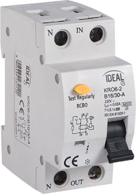 Kanlux diferenciální proud přepínače 2P B 10A 0,03A typ AC Kro6-2/B10/30 (23213)