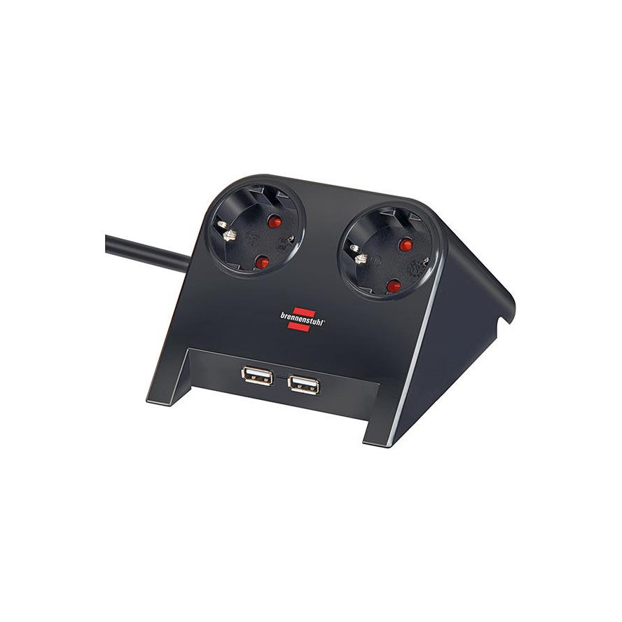 Desktop-Power USB-Charger, 2-fach Steckdose, Steckdosenleiste