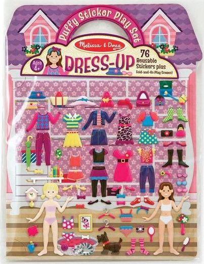 Melissa & Doug Melissa Doug Opakovaně použitelné konvexní nálepky na oblečení Universal