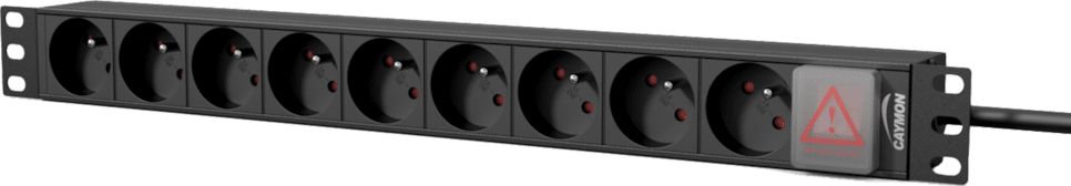 Kaymon Caymon PSR109FS/B 19 Distribuční jednotka - 9 x francouzské zásuvky + přední přepínač černá verze