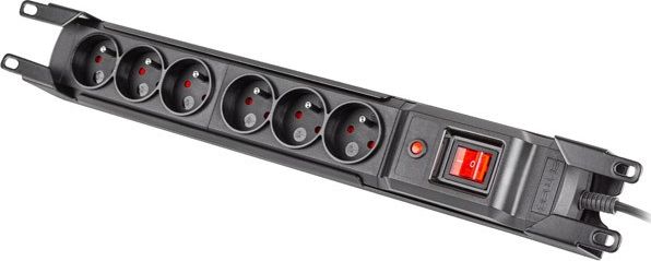 Armac prepäťová ochrana Multi M6, 6x zásuvka, IEC, vypínač, 19 "rack, 3m, čierna