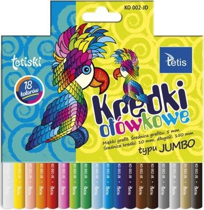 Tetis Tetiski pastelky kulaté Jumbo 18 col.