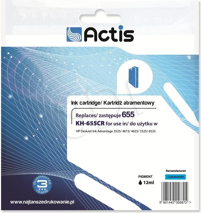 Actis KH-655CR ink for HP printer; HP 655 CZ110AE replacement; Standard; 12 ml; cyan