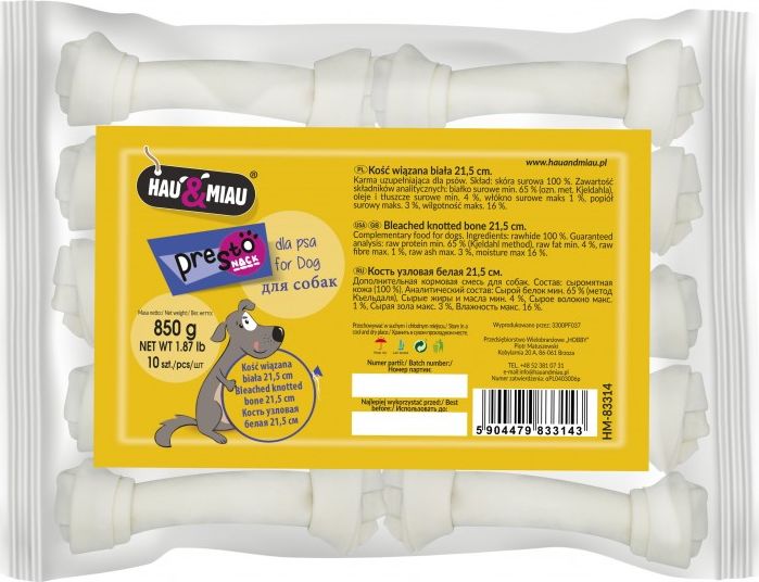 Hau&Miau BONDED WHITE 21,5cm, 10ks/bal., 850g/bal.
