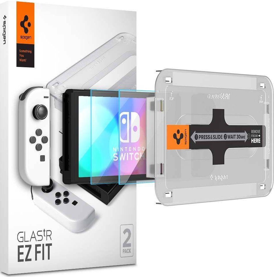 Spigen TEPLENÉ SKLO SPIGEN GLAS.TR EZ FIT 2-PACK NINTENDO SWITCH OLED