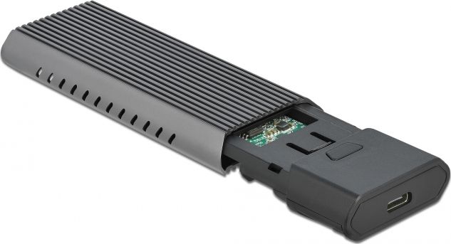 Delock Externí kombinované pouzdro USB Type-C™ pro M.2 NVMe PCIe nebo pro SATA SSD - beznástrojové
