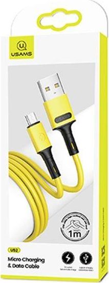 USB kabel Usams USAMS kabel U52 microUSB 2A Fast Charge 1m žlutý/žlutý SJ435USB03 (US-SJ435)