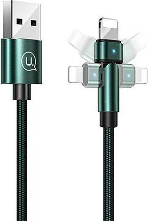 Usams USB-A - Lightning kábel 1 m Zelený (6958444929255)