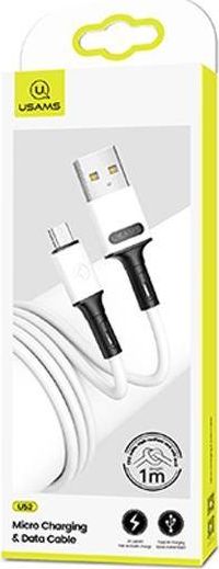 Usams USAMS USB kabel U52 microUSB 2A Fast Charge kabel 1m bílý/bílý SJ435USB01 (US-SJ435)