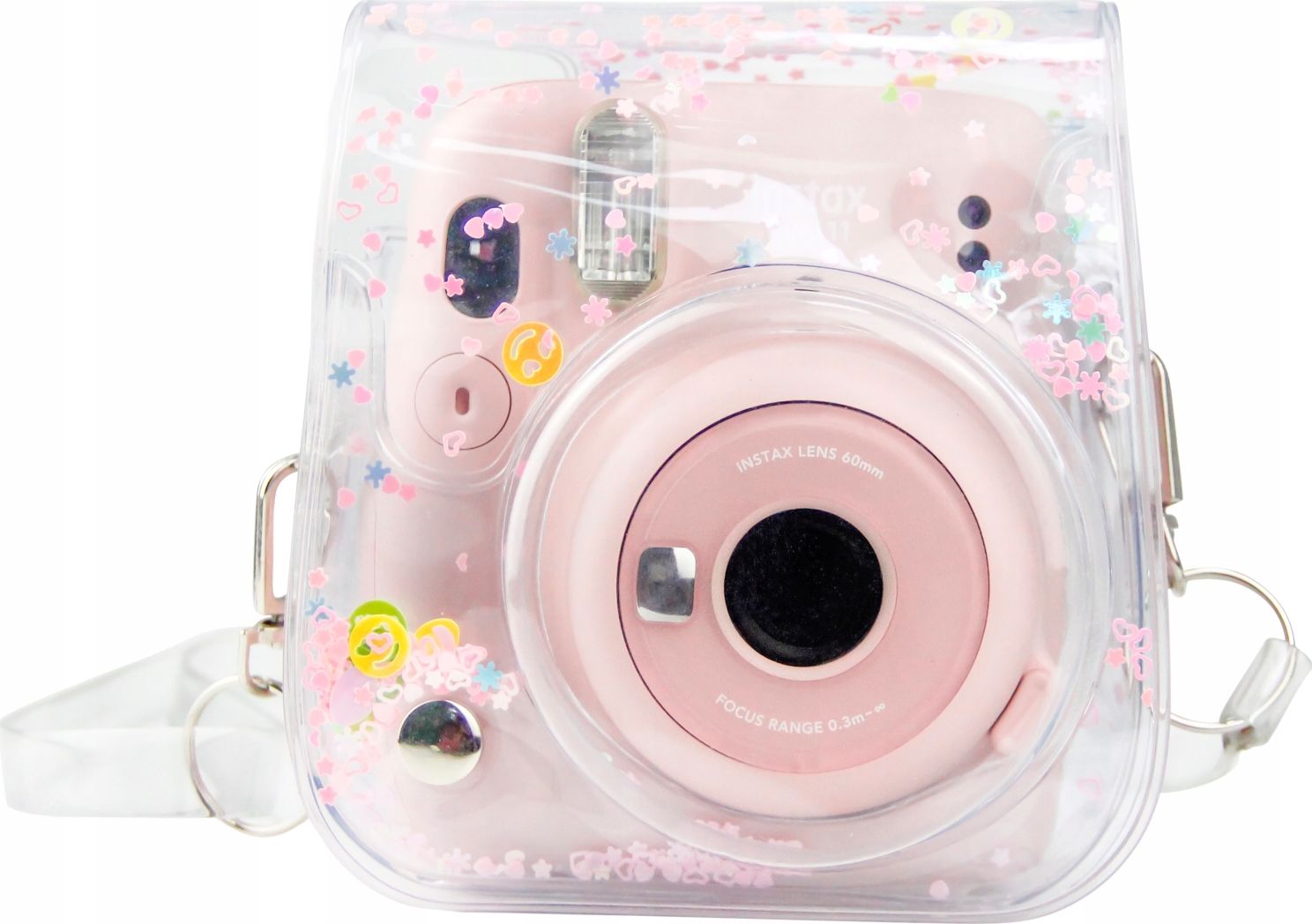 LoveInstant Case Kryt pro Fujifilm Instax Mini 11 / Transparent Flitry Pink