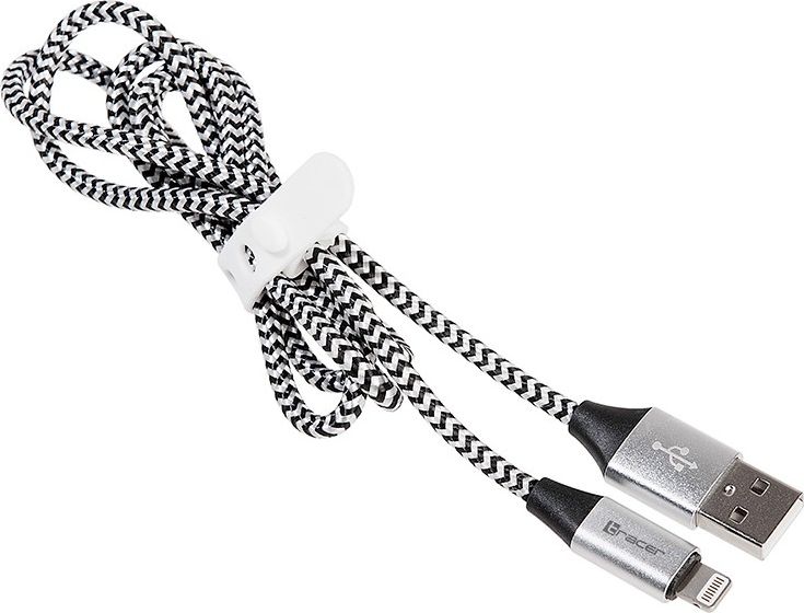Kabel USB 2.0 iPhone AM lightning 1,0m czarno-srebrny