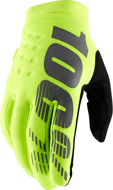 100% Rukavice 100% BRISKER Rukavice fluo žlutá vel. XXL (délka ruky 209-216 mm) (NOVINKA)