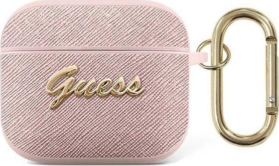 Guess Case Guess GUA3SASMP Apple AirPods 3 růžové/růžové Saffiano Script Metal Collection