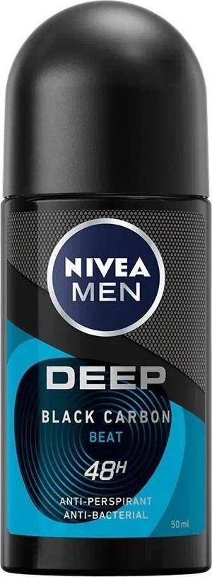 Nivea NIVEA_Men Deep Black Carbon Beat antiperspirant s aktivním uhlím Roll-On 50ml