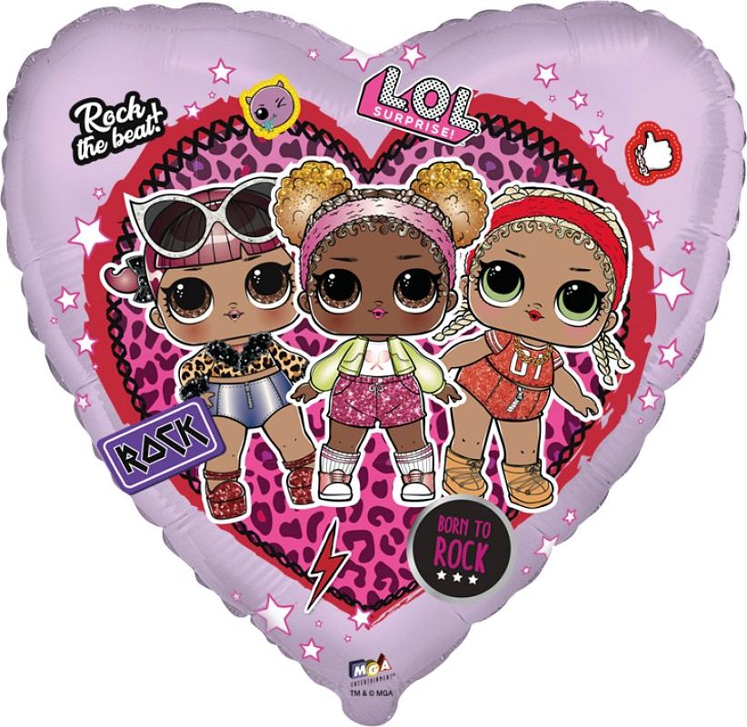 Fóliový balónek Flexmetal 18 FX - LOL: Rock, balený