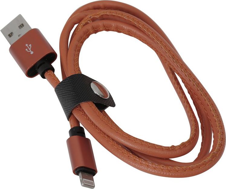 Platinet USB LIGHTNING KOŽENÝ KABEL 1M HNĚDÝ USB kabel