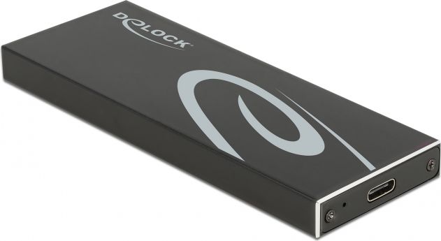 DeLOCK Externes Gehäuse für M.2 SATA SSD, Laufwerksgehäuse