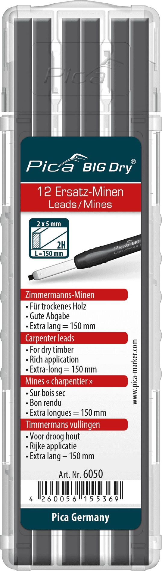 Pica BIG DRY Refills Carpenters 2H