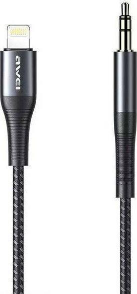 Awei Lightning USB kábel - Mini Jack 3,5 mm čierny (6954284001052)