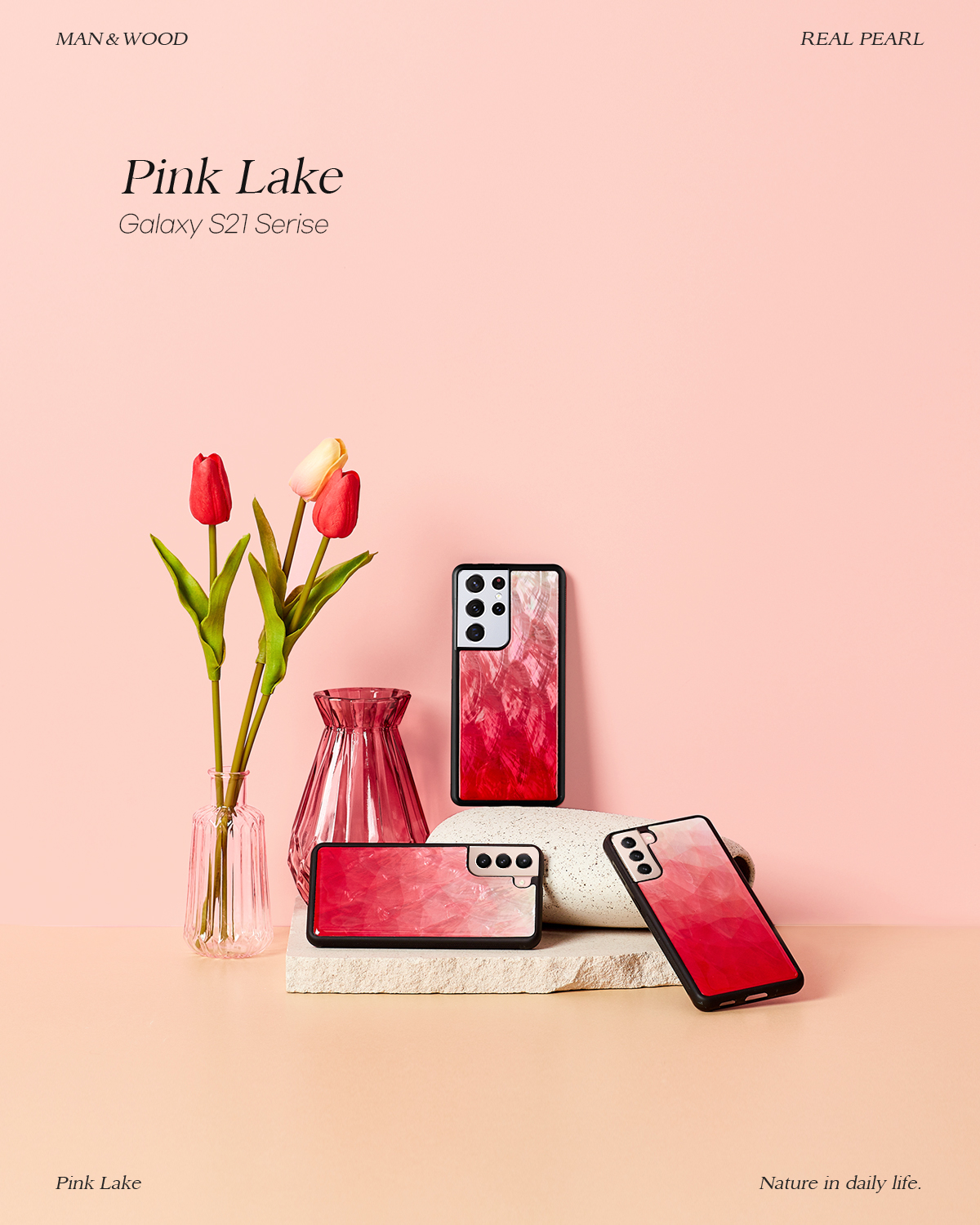 iKins case pre Samsung Galaxy S21 Ultra pink lake black