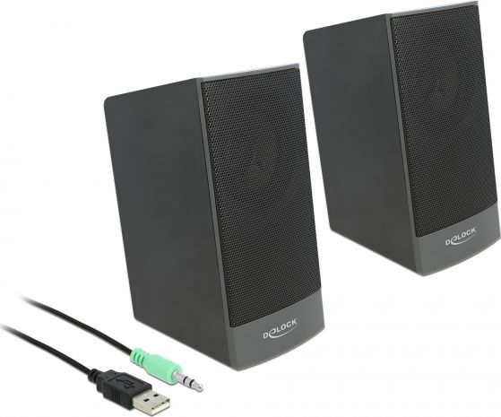 Počítačové reproduktory Delock DELOCK Stereo 2.0 PC Lautsprecher 3,5 mm Klinkenstecker USB