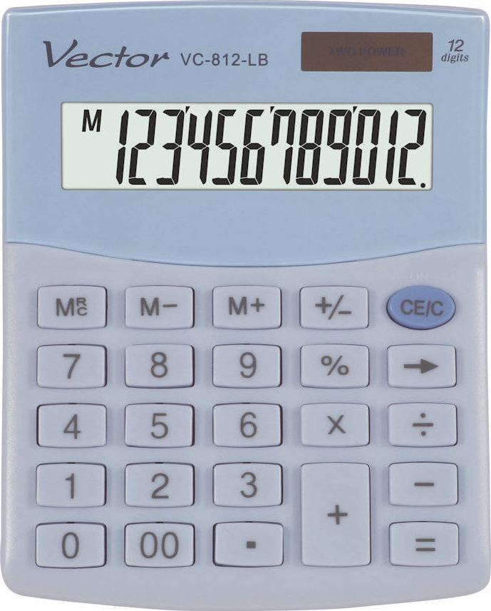 VECTOR OFFICE CALCULATOR KAV VC-812 LB LIGHT BLUE