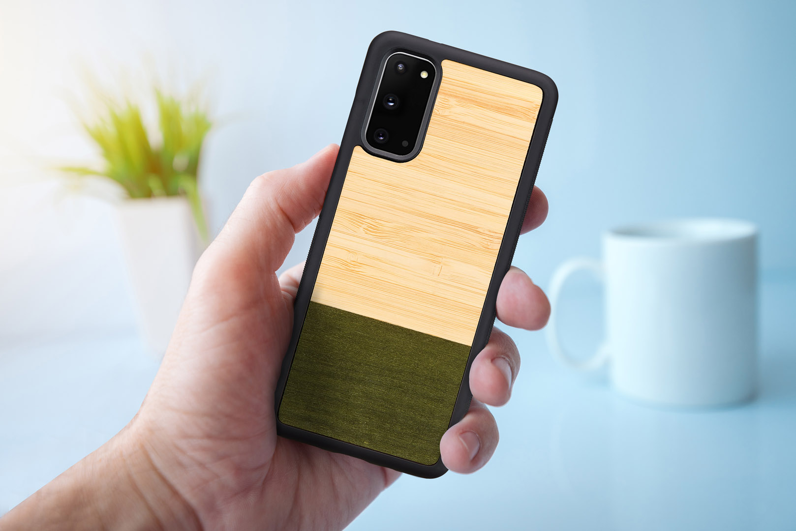 MAN&WOOD case for Galaxy S20 bambus forest black