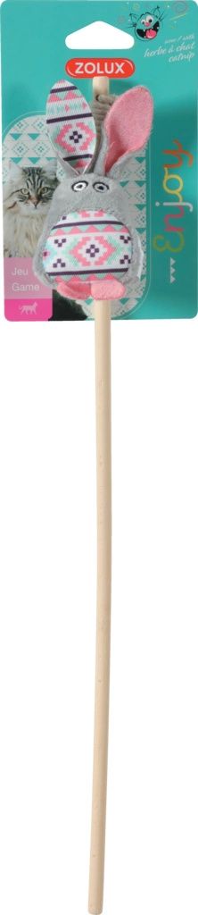 Zolux ZOLUX Hračka pre mačku, rybársky prút KALI králik, šedá farba