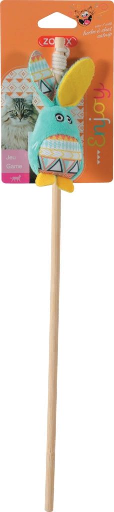 Zolux ZOLUX Cat hračka rybářský prut KALI králík barva zelená