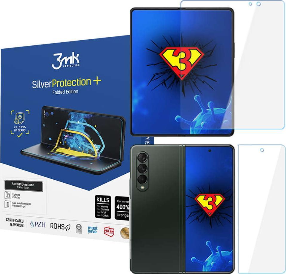 3MK 3MK Silver Protect+ Sam Galaxy Z Fold 3 5G Antimikrobiální fólie instalovaná za mokra