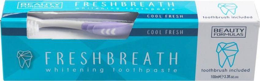 Beauty Formulas BEAUTY FORMULAS_Freshbreath Whitening Toothpaste bělící zubní pasta 100ml + zubní kartáček 1ks.