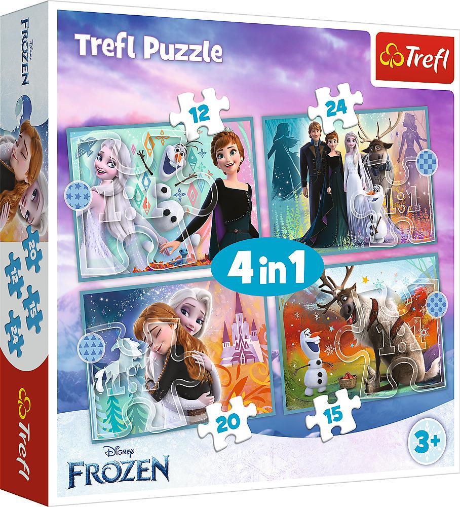 Puzzle 4v1 Úžasný svět Frozen