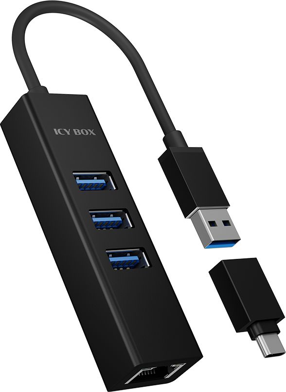ICY BOX IB-HUB1419-LAN, USB-Hub 60844