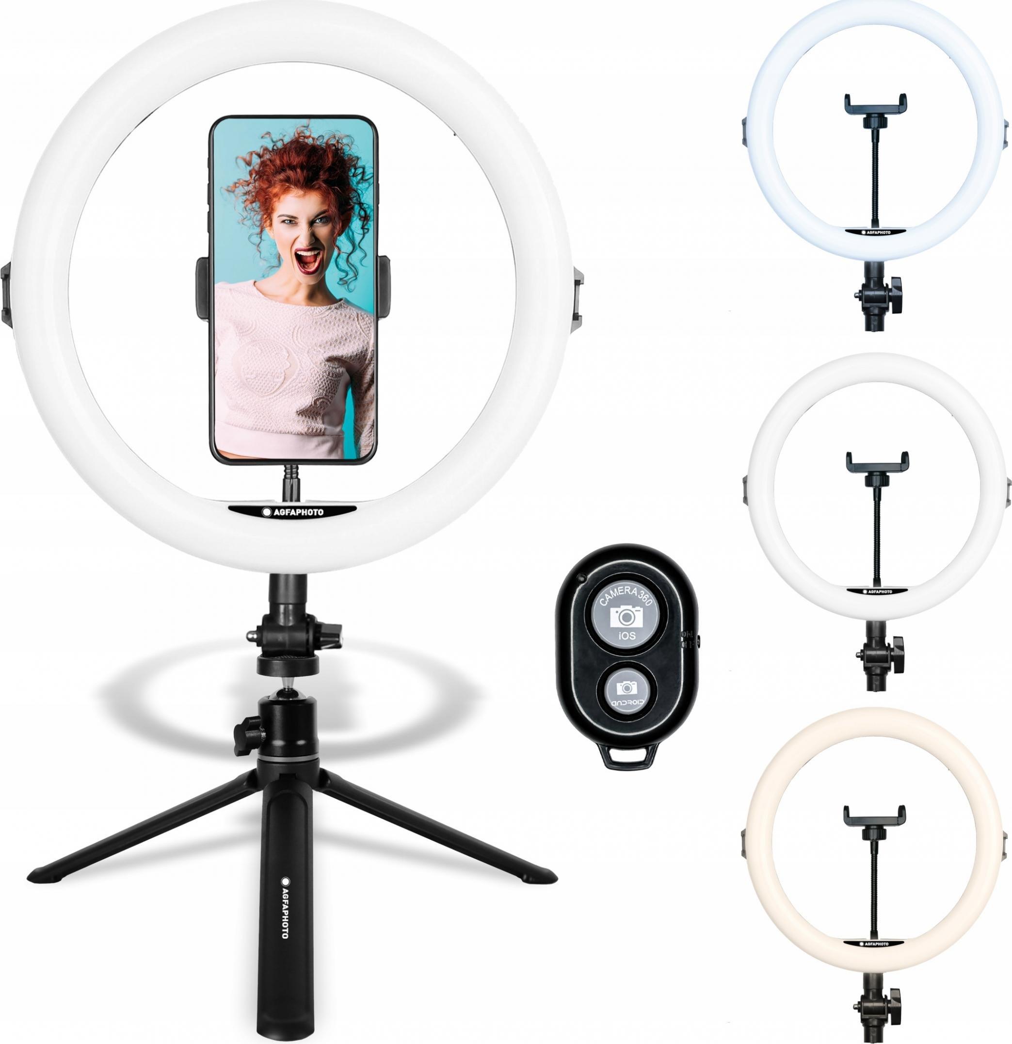AgfaPhoto AGFA ARL11 Ring Lamp 120 LED Ring VLOG + stativ + dálkové ovládání