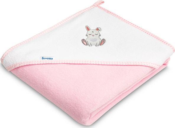 Sensillo frotte koupání cívky 100x100 růžový zajíček