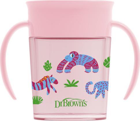 Dr Browns TC71005-DR BROWN`S-HRNEK 360*PITÍ JAKO ZE SKLENICE 200ML RŮŽOVÁ