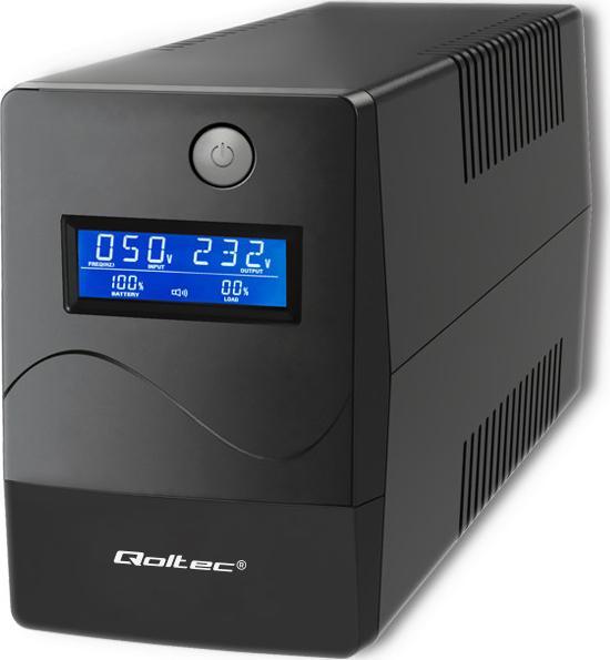 UPS Qoltec Qoltec Nepřerušitelný zdroj napájení UPS | Monolit | 1000VA | 600W | LCD | USB | RJ45