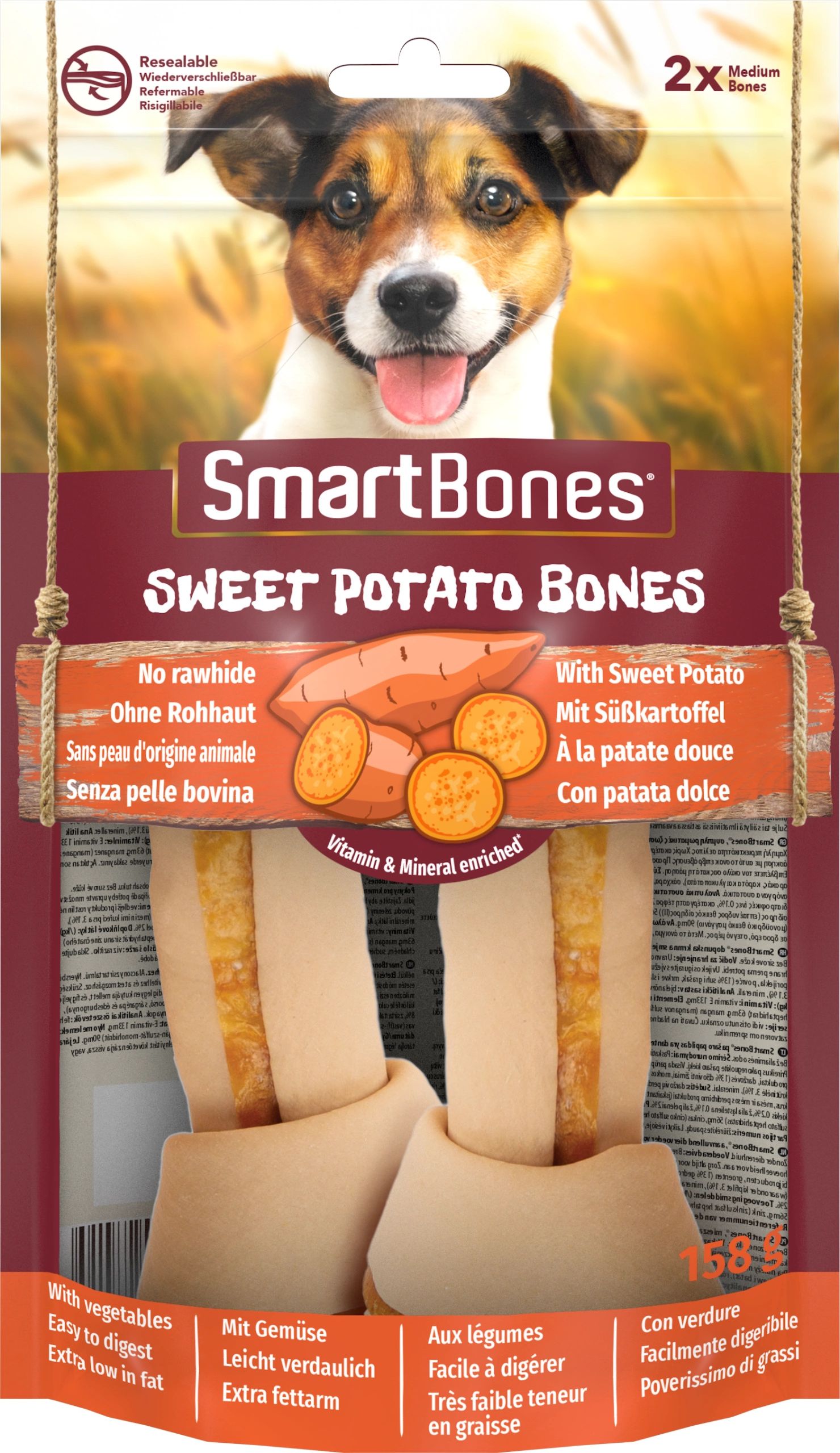 SmartBones Sladké bramborové kosti Medium 2 ks. [T027415]