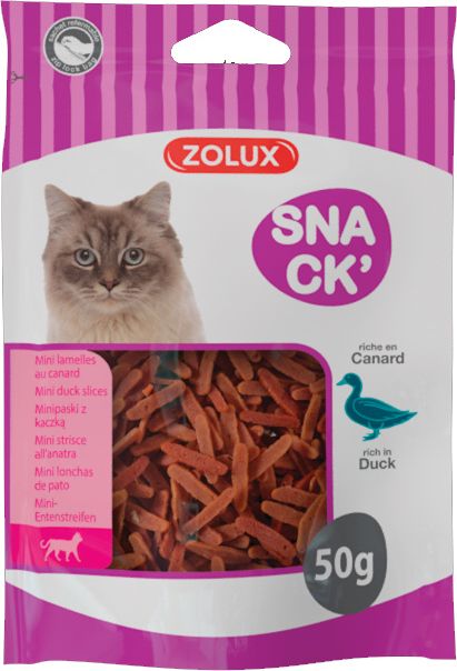 Zolux ZOLUX Mini proužky pro kočky s kachnou 50 g