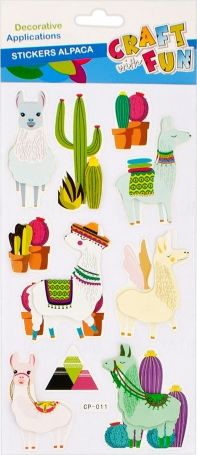 Craft with Fun CF STICKERS LAMA ALPACA 3D 10KS PBH 40/160