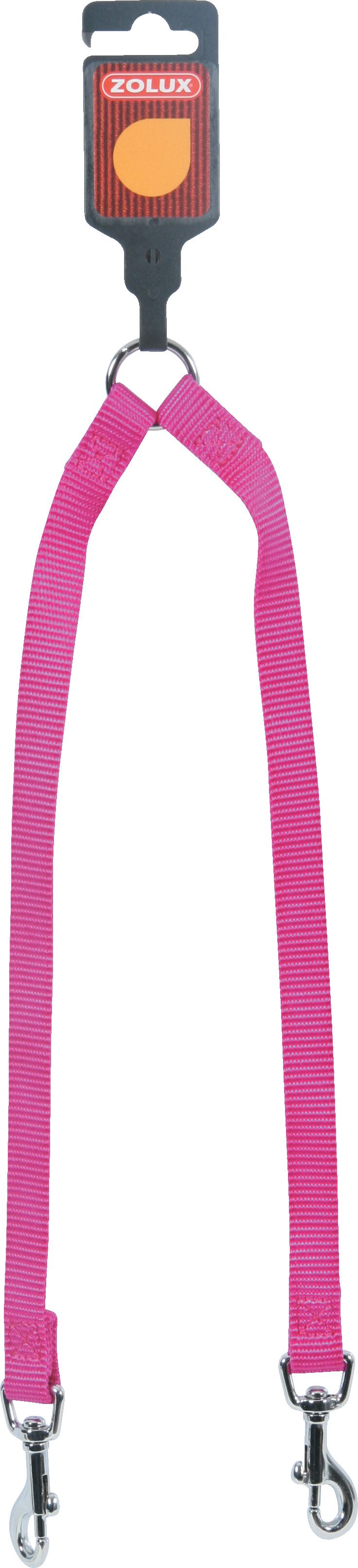 Zolux ZOLUX Dvojité nylonové vodítko 15 mm / 40 cm fuchsiovej farby