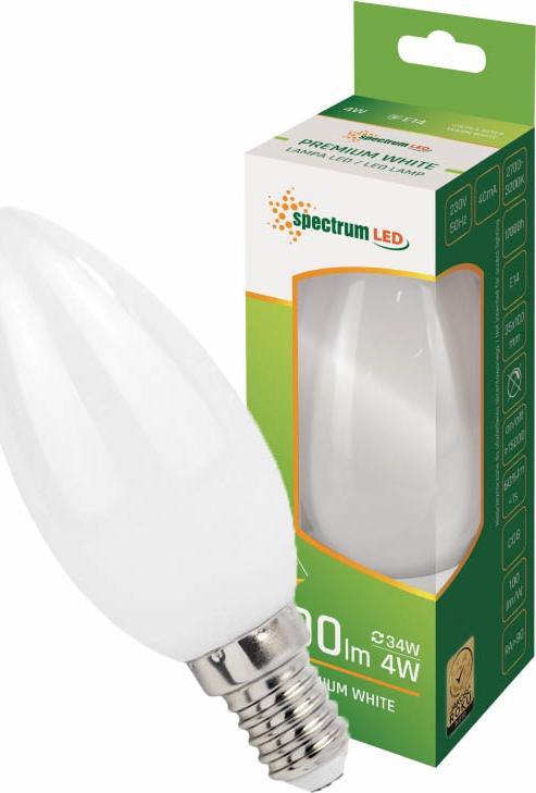Wojnarowski LED svíčka E14 230V 4W COG WW BÍLÉ SPEKTRUM