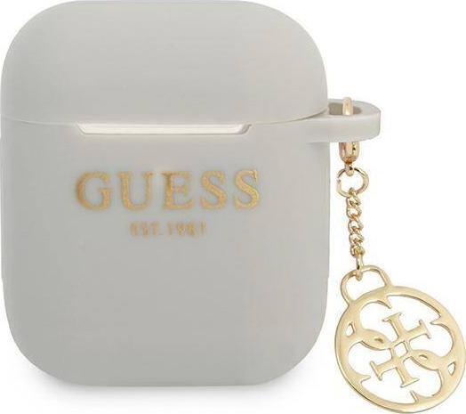Ochranné pouzdro Guess Silicone Charm 4G Collection pro AirPods, šedé