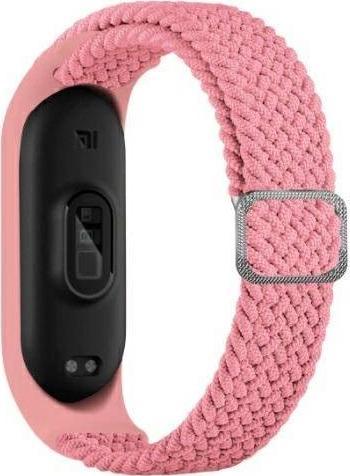 Beline Beline Mi Band 5/6 Textilní pásek růžový/růžový